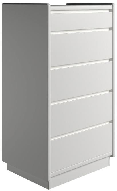 Elegant hvid kommode med 5 skuffer til moderne opbevaring