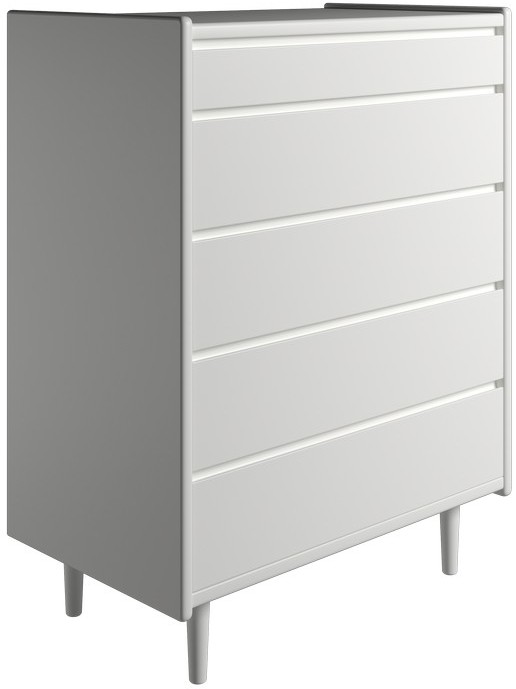 Krone Hvid Kommode 80 cm med 5 Skuffer – Fantastisk Tilbud!