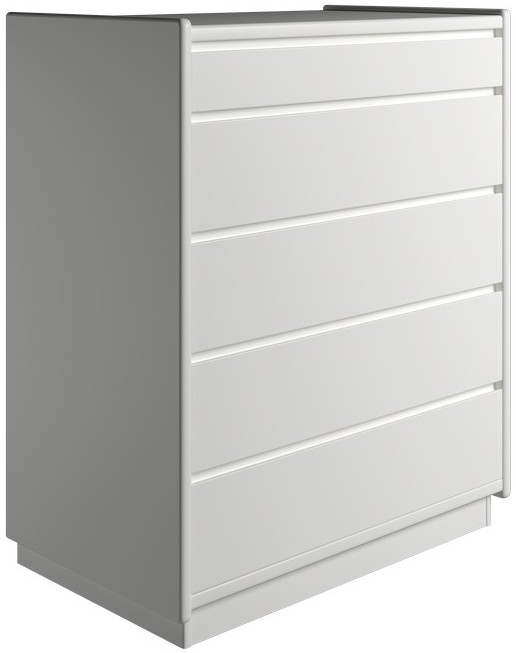 Elegant Hvid Kommode med 5 Skuffer – Dansk Design Tilbud