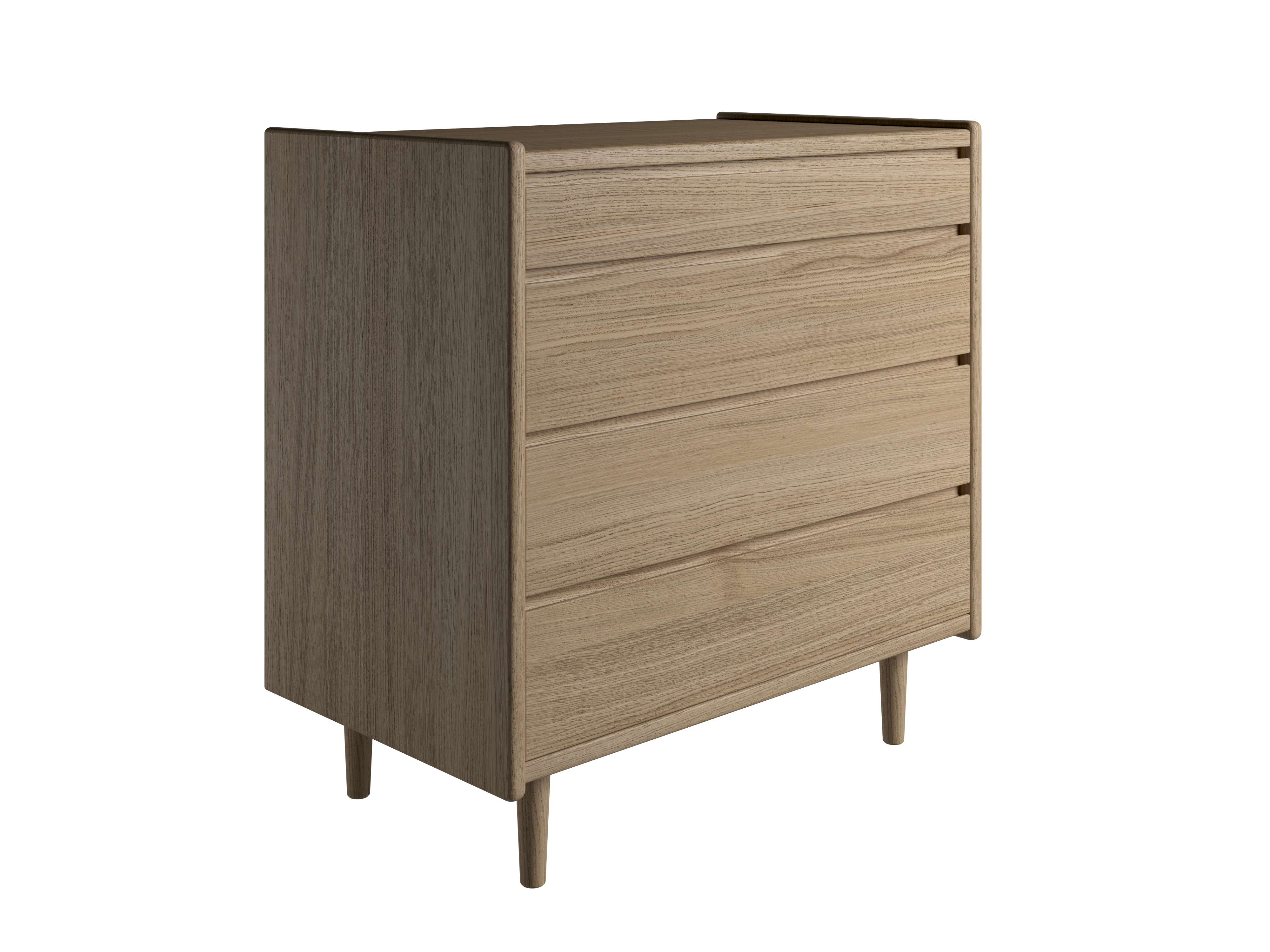 Elegant Rød Kommode med 4 Skuffer – Dansk Design Tilbud!