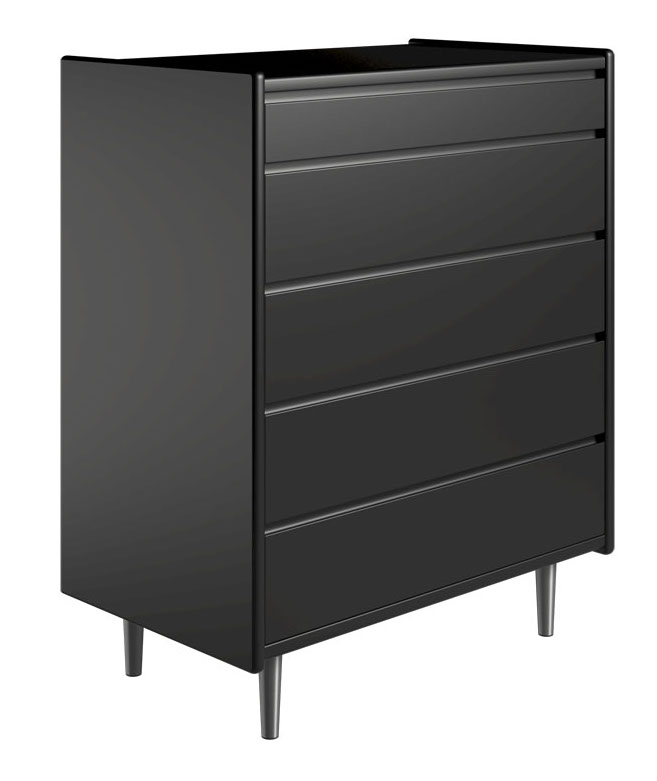 Krone 80 cm Sort Kommode med 5 Skuffer – Fantastisk Tilbud!