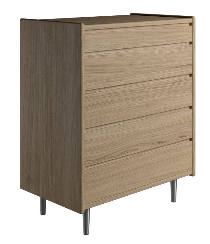 Elegant Rød Kommode med 5 Skuffer – Fantastisk Tilbud!