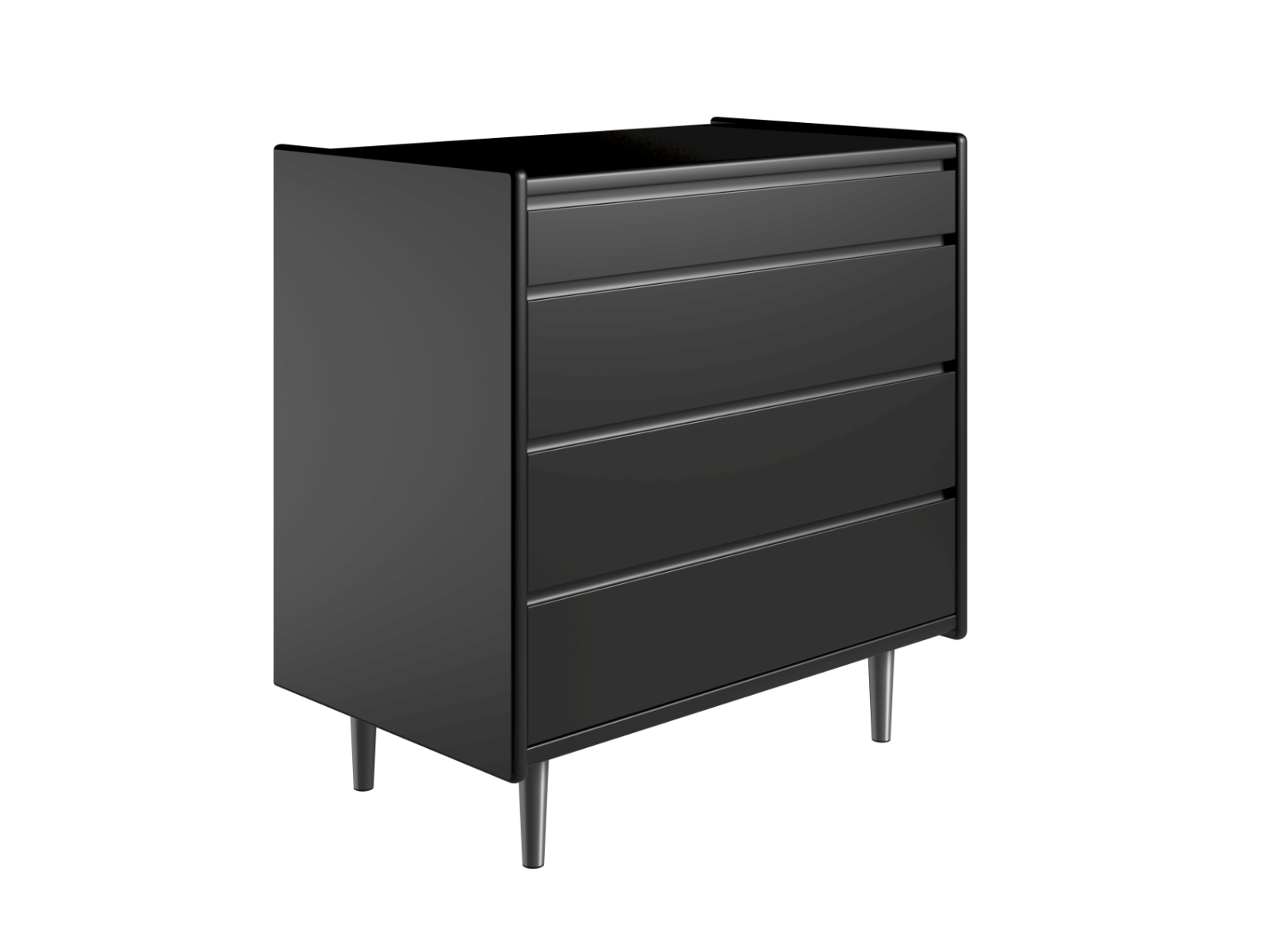 Elegant sort kommode med stålben – stilfuld opbevaring!