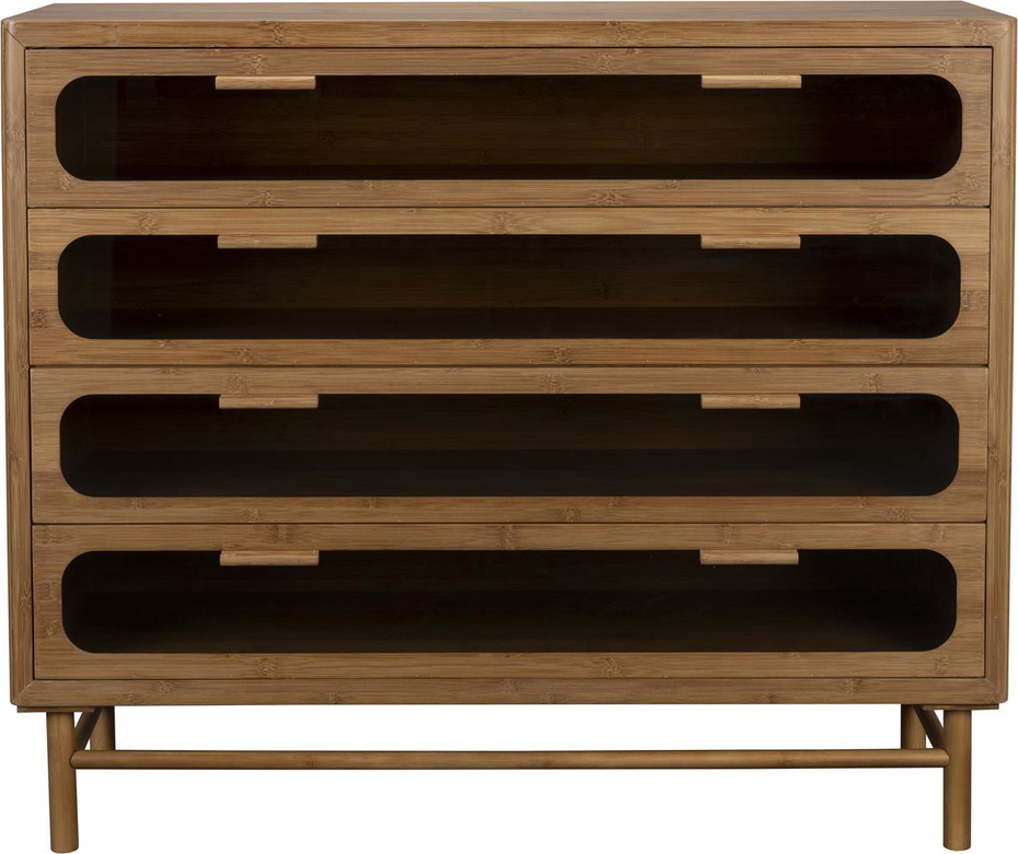 Sort Kommode Dutchbone Caroun Bambustræ Skuffer Kul Retro H88xb105xd38 - Dutchbone Kommoder - 8718548087002