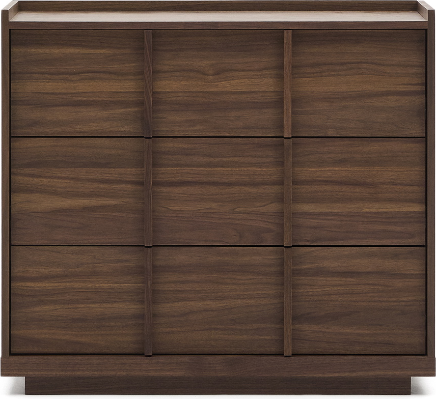 Mørkebrun Kave Home Kommode Onix Skuffer Valnødfiner Fsc Certificeret - Kave Home Kommoder  - 8433840969152