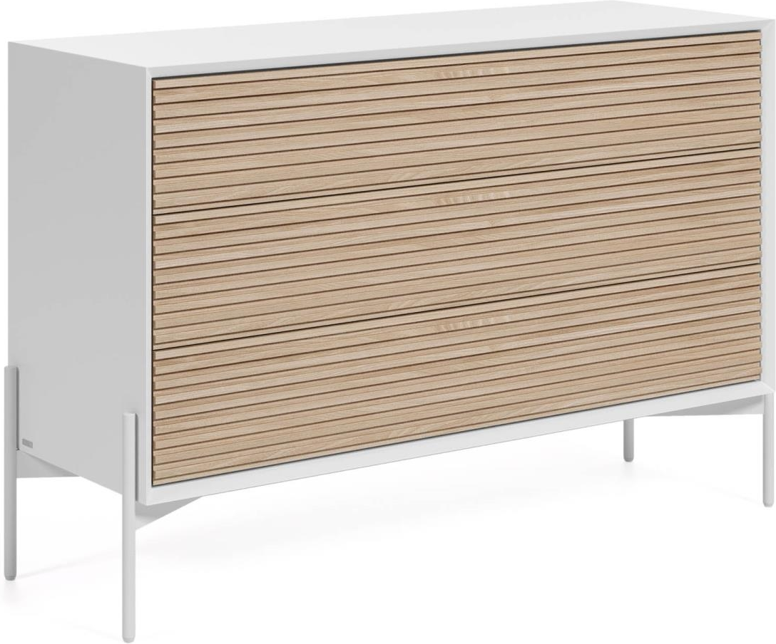 Hvid Kommode Kave Home Marielle Skuffer Naturlig Træ 118x40x77 Moderne Nordisk Design - Kave Home Kommoder  - 8433840670225