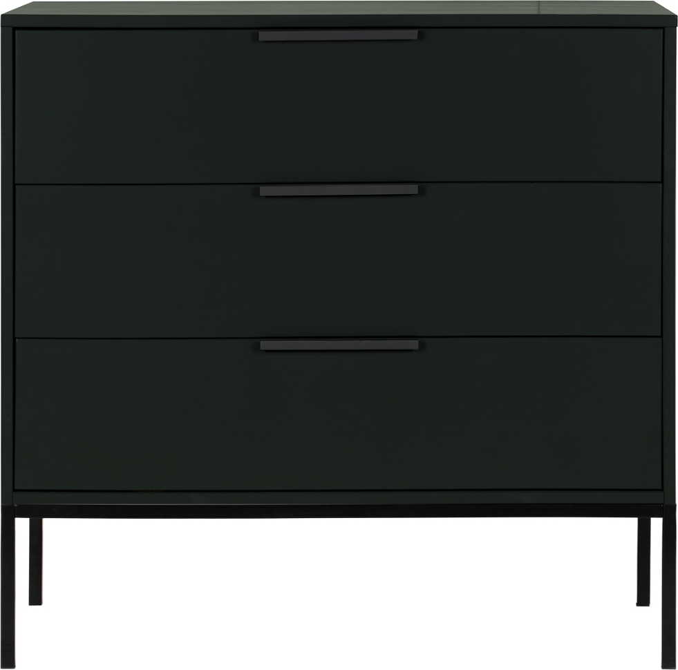 Sort Kommode Woood Adam Lak Fsc Certificeret Fyrretræ Stålbase H93 B52 L94 - Woood Kommoder  - 8714713094097