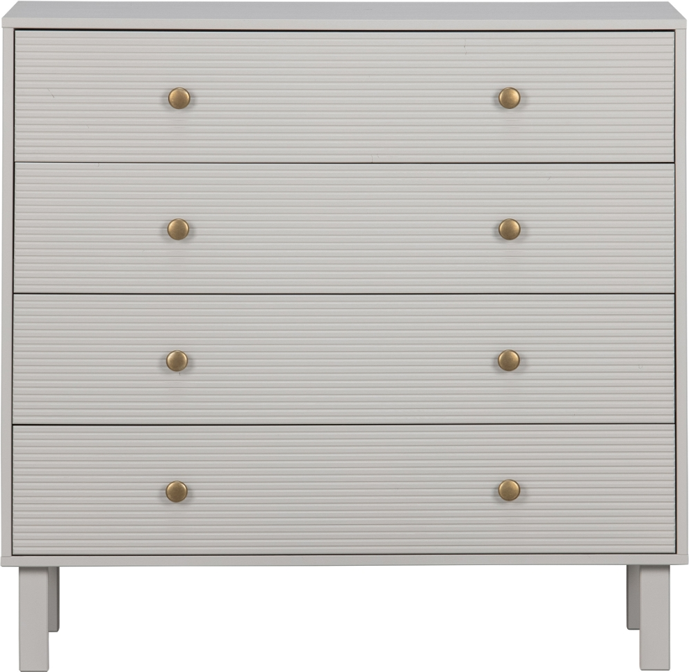 Grå Kommode Woood Madu Fyrretræskommode Med Skuffer Metalben H91 B94 D52 - Woood Kommoder  - 8714713147830