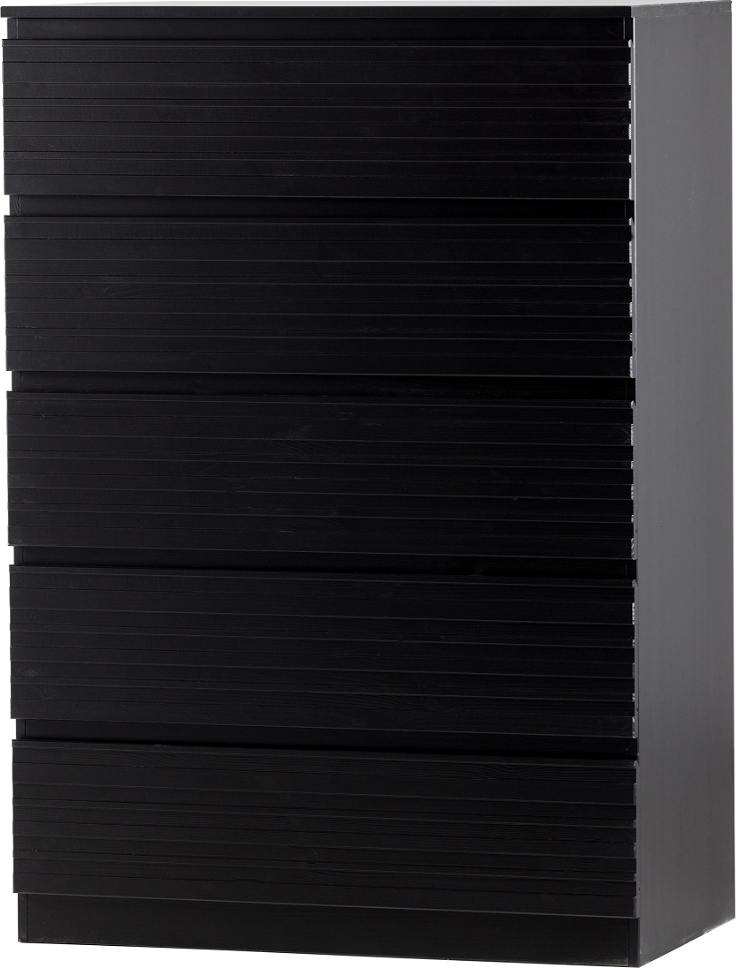 Sort Kommode Woood Jente Mat Fsc Certificeret Fyrretræ Skuffer Med Soft Close 12083 - Woood Kommoder  - 8714713150304